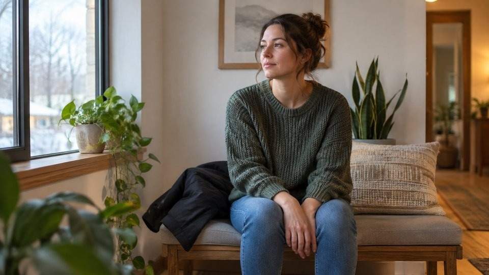 Using grounding techniques for anxiety by noticing surroundings while seated