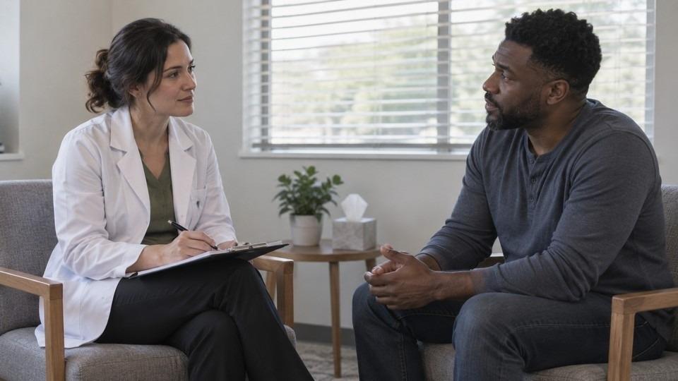 A comprehensive assessment that screens for the symptoms of co-occurring disorders on both sides