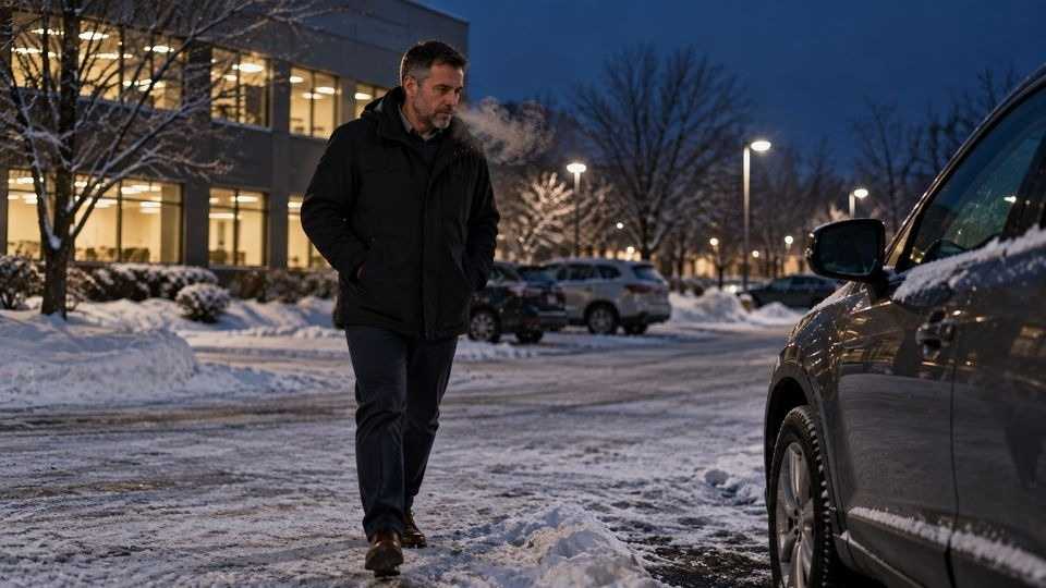 Leaving work after sunset, part of what causes seasonal depression.
